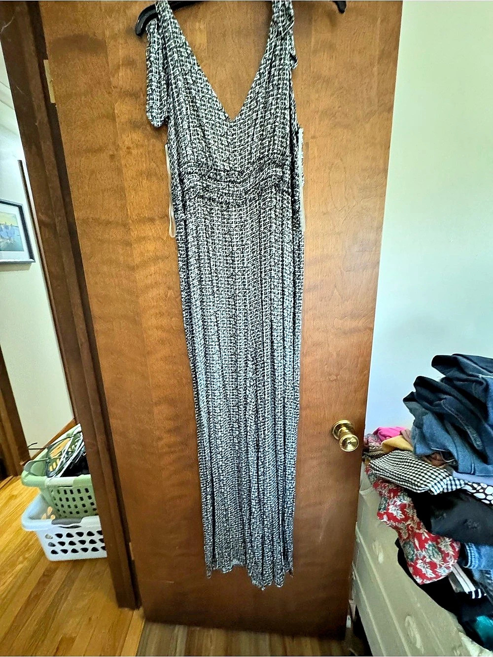 Sheshido Abstract Maxi Dress in Black & White Size XL NWT